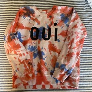 Clare V tie-dye OUI Sweatshirt